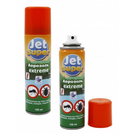 Аэрозоль от комаров Jet Super 150ml repellent Extreme 6часов (48)