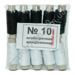 Нитки 10 черно-белые 10шт: