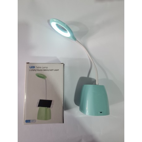 Лампа Led настольная стакан квадр/подст.телеф, гибкая, сенсор,4w,16/20Led, 3 режима, 30*9.5см00-М325