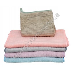 00-Т0050 Полотенце кухня бол. фибра 'Полоса однотон' пухн., кант, петелька, 75*34см +/- 2см