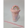 Стакан Forsty 450мл двойные стенки, трубочка, 'Радуга', 20*9.5см00-S0190