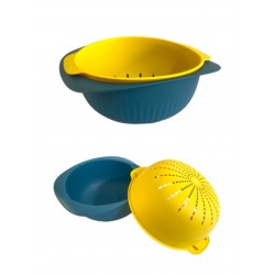 Пластиковый дуршлаг с миской круглый 2л 2в1 00-04025