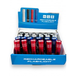Фонарик алюм. от USB с верев. 4цв. в кор. 24шт 00-37593
