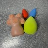 Щетка Массажер д/лица 'Лапка'+Cпонж Beauty Blender 3ШТ(5.5+3.3/2), бокс PVC, PAORA, 8*6.3*4.2см,00-L0015