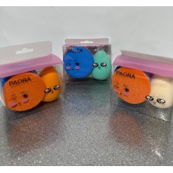 Cпонж Beauty Blender набор 6ШТ(1яйцо*6см+5 кругл*5.3см), Powder puff, PAORA, бокс PVC, 8885, 8.2*6.5*4.2см 00-L0008