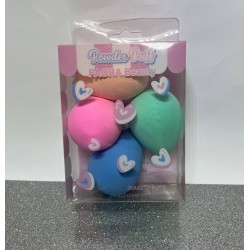 Cпонж Beauty Blender набор 4ШТ(3 яйца*6см+1фигурн.), 3 вида, Powder puff, бокс PVC, 8.5*11*4.5см 00-L0007
