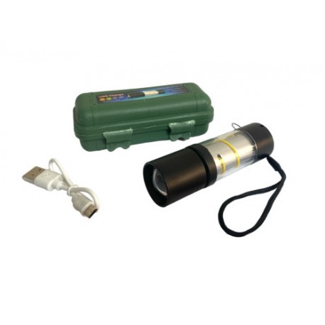 Фонарик пл. от USB с верёвкой в пл. коробке (2,8*9)см