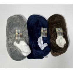 Тапки-чуни домашние мех/велюр slipper мужские Однотонные, антискользящие, в ассорт., 42-47р, 29см,00-Т0518