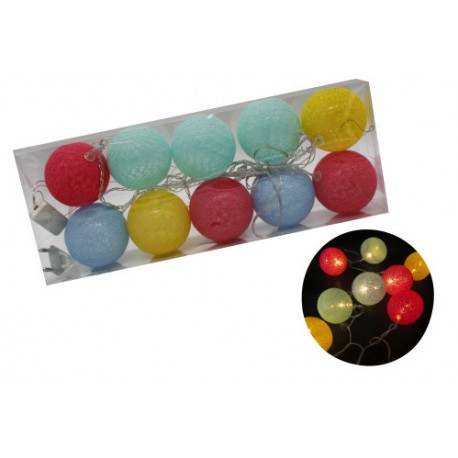 Гирлянда шарик (прозр. шнур) 10ламп тёплый цвет (2,5м)00-36211)