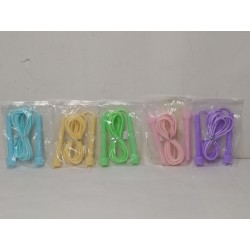 Скакалка гимнастическая с пластиковыми ручками (тонк./гладк.), силикон2.8м,00-L168