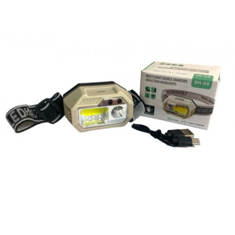 Фонарик на голову от USB с верёвкой в коробке (4*7,5*4,6)00-06172