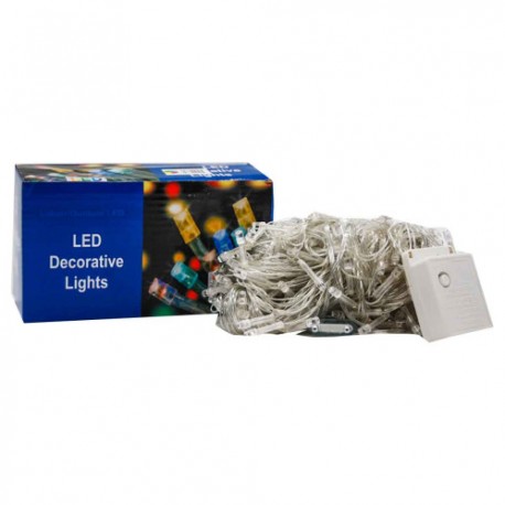 Гирлянда mix прозр. 5шнур. 8функ.300LED ламп разн. цв. 16м 220v в кор.00-01365 (100)