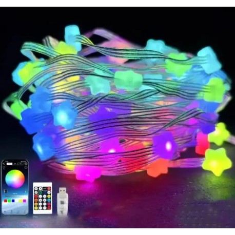 Гирлянда светодиодная музыкальная разноцветная USB управление с телефона