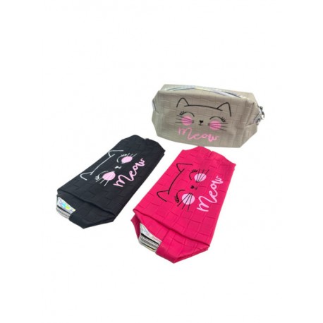 Косметичка pu с рис. кошки 1зм. 1ручка 4цв.(25*7,5*10,7)см00-40565(300)