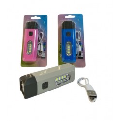 Фонарик карманный заряжающий от USB на листе 2цв. (3,6*2,8*11)см