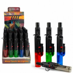 Зажигалка горелка турбо 4цв. 24шт в упаковке (19,2*2,5)см 00-39934