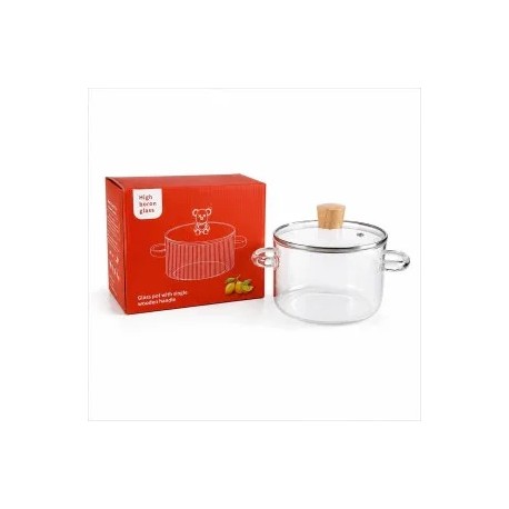 Каструля скляна з 2 ручками та кришкою (дерев. ручка), 1.8 л00-11267(24)