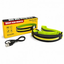 Ліхтар світлодіодний налобний акумуляторний пл. (14*1.5)см із USB шнуром 00-120 (14640)