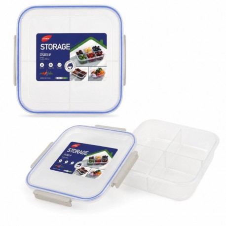 Контейнер для продуктів пл. прозр. Квадр. 3розділа (19.5*19.5*6)00-04852(72)