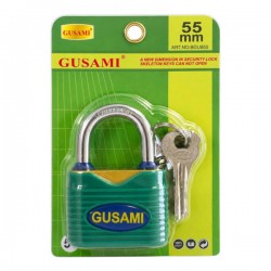 Замок навісний, 3 кольори, 55 мм, із 4 ключами,00-40395(96)